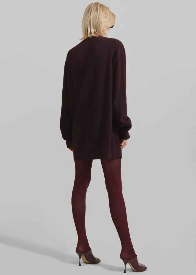 The Frankie Shop Knitwear Maxime Knit Sweater Dress 8211 Dark Plum 8211 Women