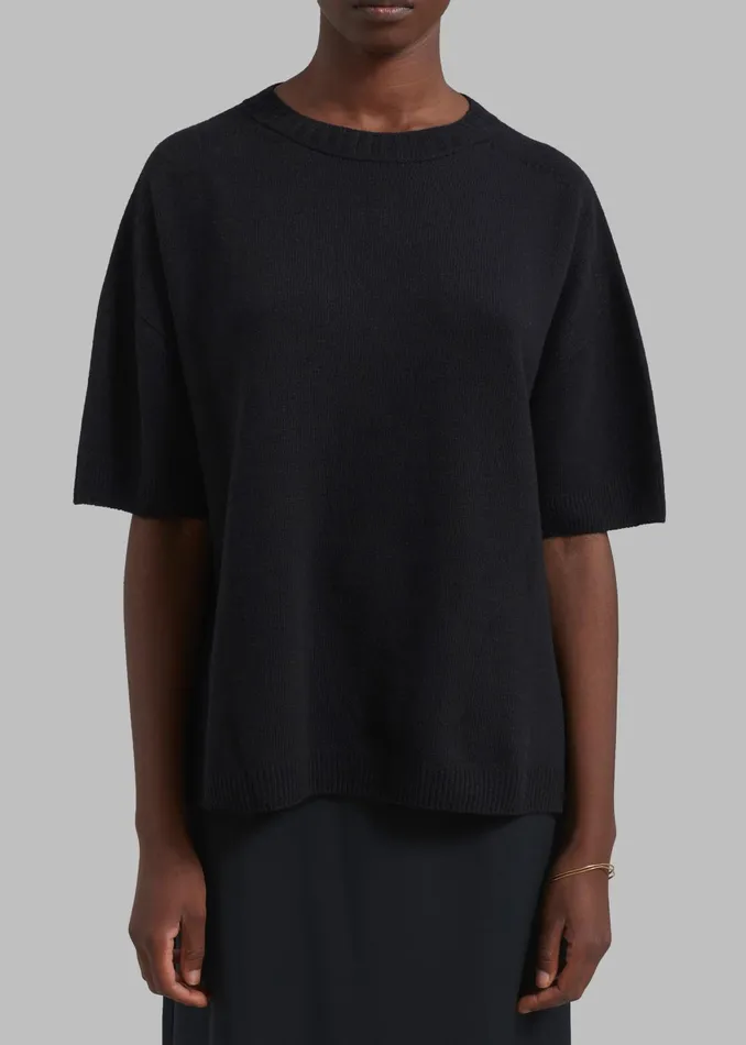 The Frankie Shop Knitwear Sofie Wool Blend Knit Top 8211 Black 8211 Women