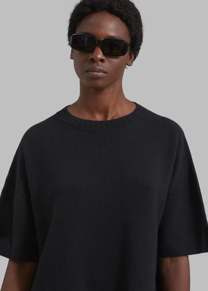 The Frankie Shop Knitwear Sofie Wool Blend Knit Top 8211 Black 8211 Women