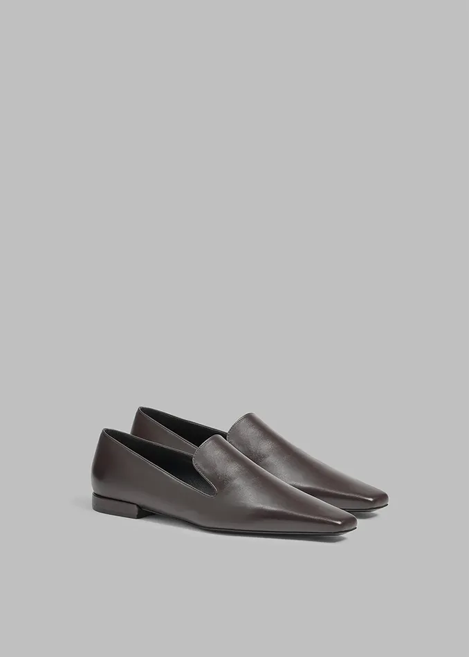 The Frankie Shop Loulou Studio Carole Leather Loafers 8211 Choco 8211 Women