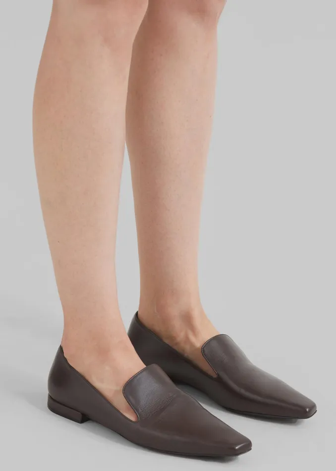The Frankie Shop Loulou Studio Carole Leather Loafers 8211 Choco 8211 Women