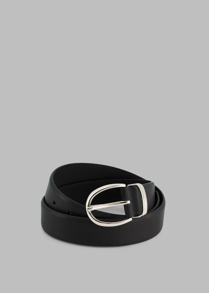 The Frankie Shop Ora Leather Belt 8211 BlackSilver 8211 Women