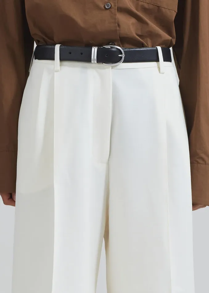 The Frankie Shop Ora Leather Belt 8211 BlackSilver 8211 Women
