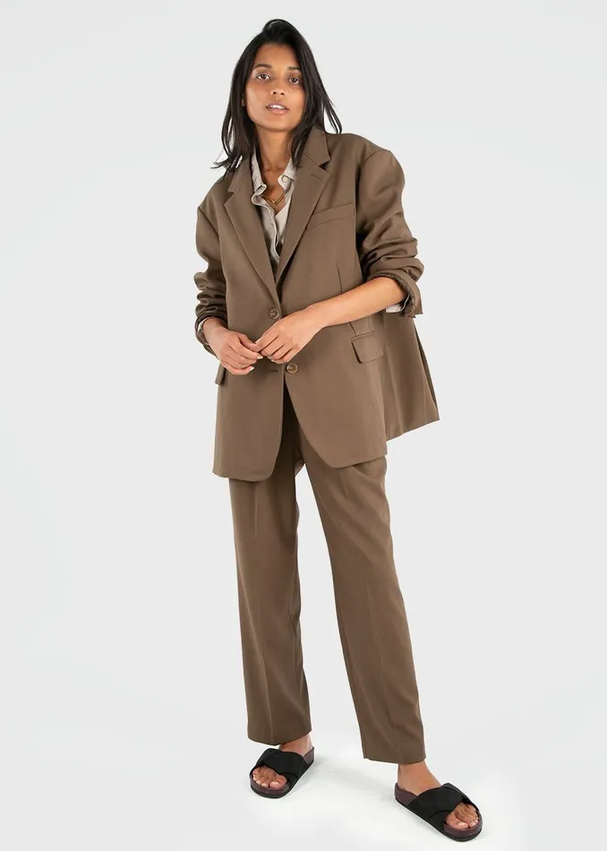 The Frankie Shop Outerwear Bea Blazer 8211 Chocolate 8211 Women