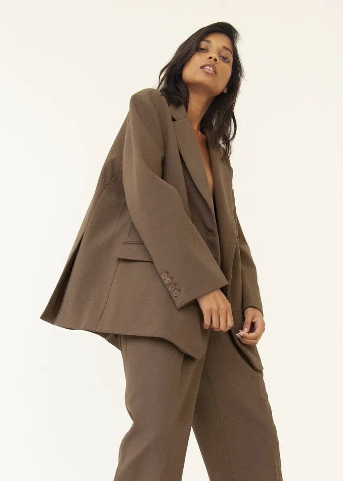 The Frankie Shop Outerwear Bea Blazer 8211 Chocolate 8211 Women
