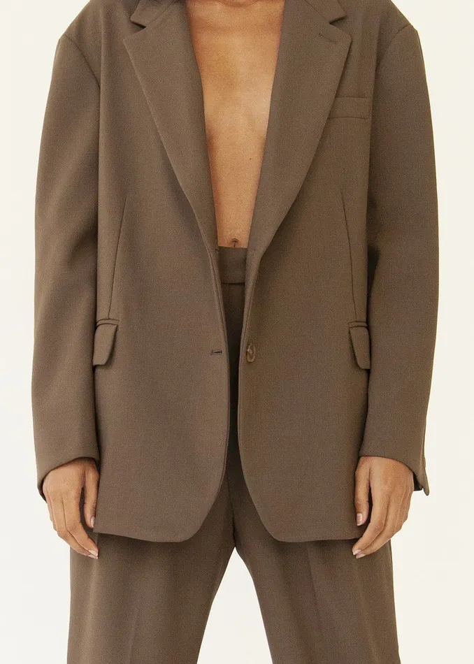 The Frankie Shop Outerwear Bea Blazer 8211 Chocolate 8211 Women