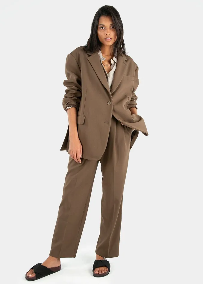 The Frankie Shop Outerwear Bea Blazer 8211 Chocolate 8211 Women