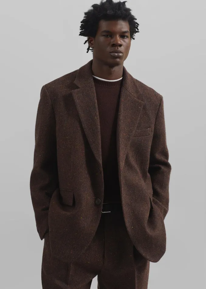 The Frankie Shop Outerwear Beo Wool Blazer 8211 Brown 8211 Men