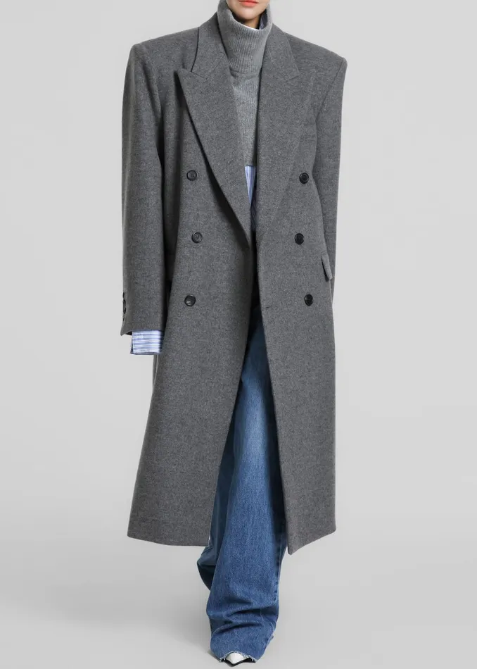 The Frankie Shop Outerwear Birnam Wool Coat 8211 Grey 8211 Women