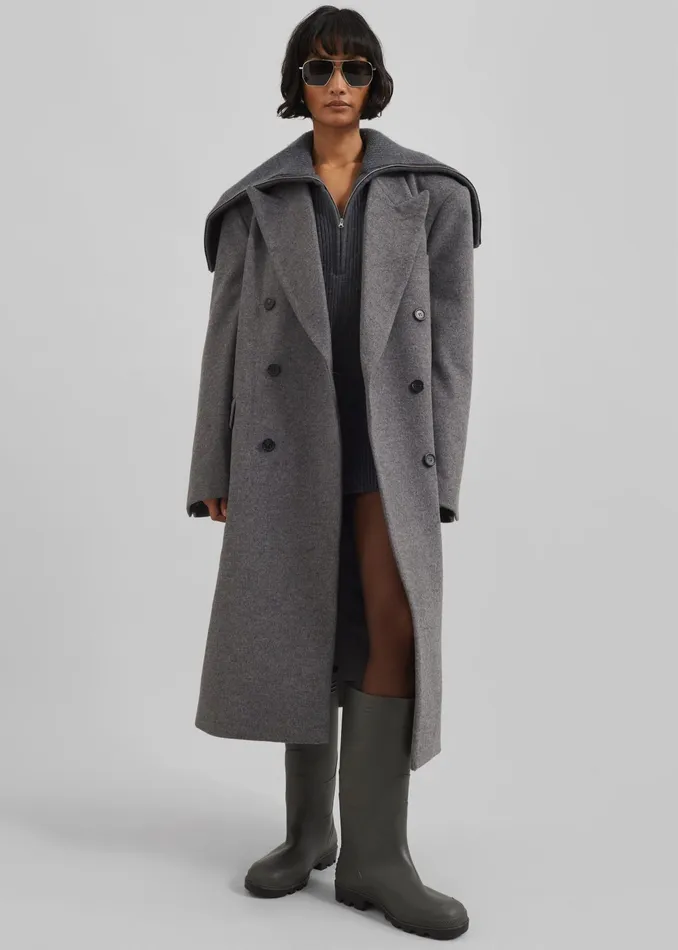 The Frankie Shop Outerwear Birnam Wool Coat 8211 Grey 8211 Women