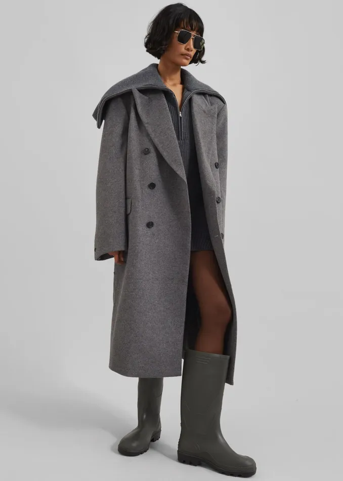 The Frankie Shop Outerwear Birnam Wool Coat 8211 Grey 8211 Women