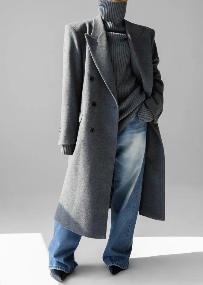 The Frankie Shop Outerwear Birnam Wool Coat 8211 Grey 8211 Women