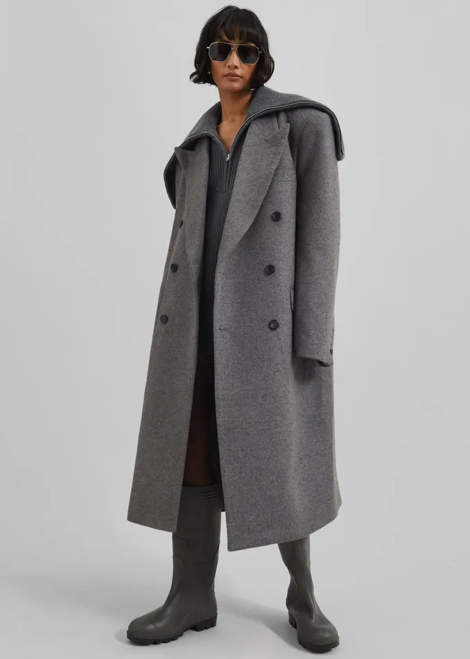 The Frankie Shop Outerwear Birnam Wool Coat 8211 Grey 8211 Women