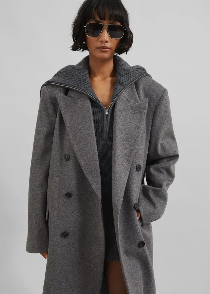 The Frankie Shop Outerwear Birnam Wool Coat 8211 Grey 8211 Women