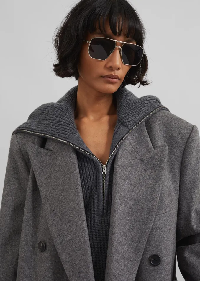 The Frankie Shop Outerwear Birnam Wool Coat 8211 Grey 8211 Women