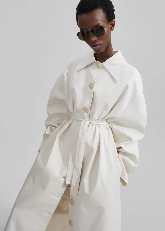 The Frankie Shop Outerwear Callyn Trench Coat 8211 Light Beige 8211 Women