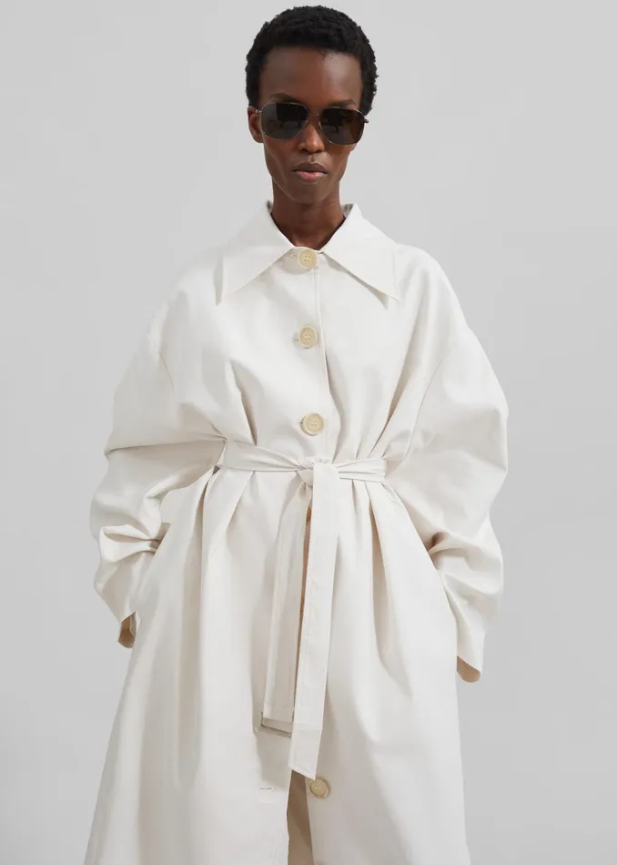 The Frankie Shop Outerwear Callyn Trench Coat 8211 Light Beige 8211 Women