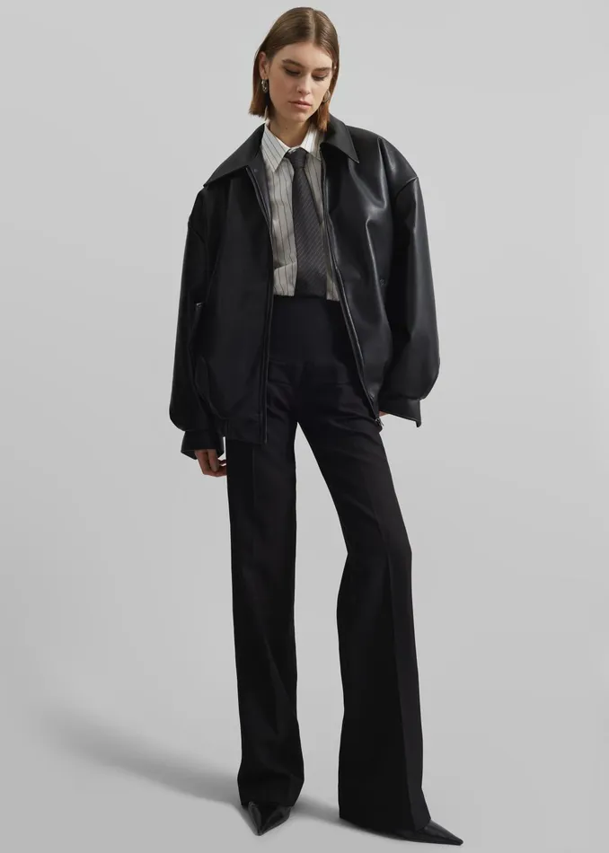 The Frankie Shop Outerwear Elden Faux Leather Bomber Jacket 8211 Black 8211 Women The Frankie Shop Outerwear Elden Faux Leather Bomber Jacket 8211 Black 8211 Women