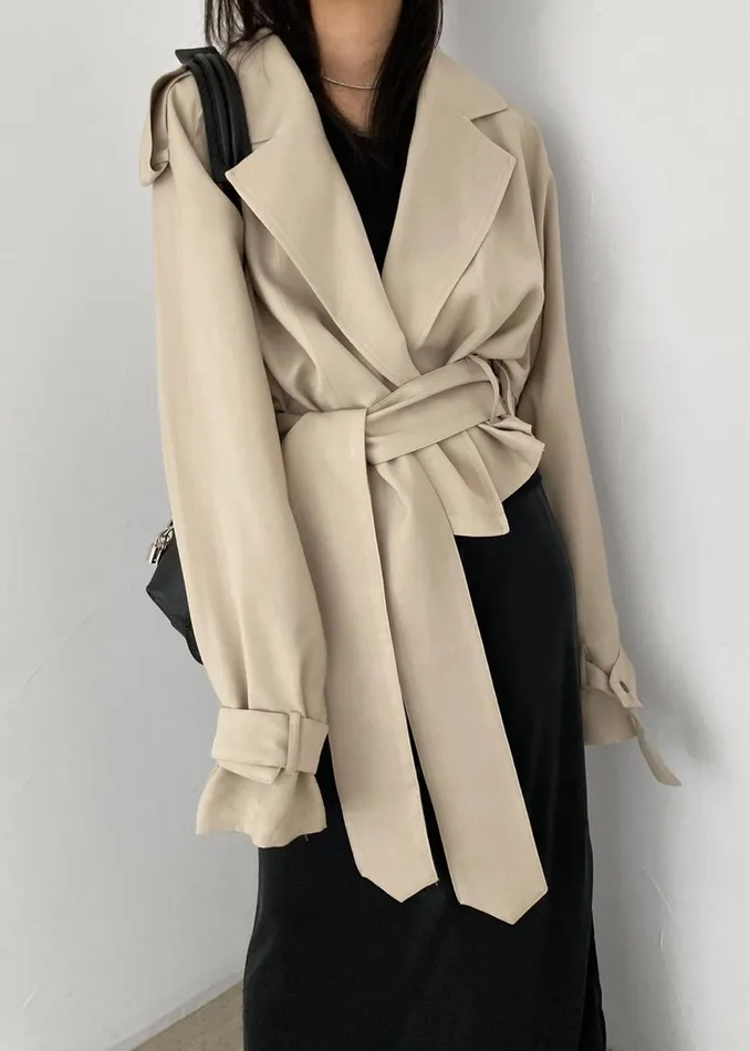 The Frankie Shop Outerwear Faven Cropped Trench 8211 Beige 8211 Women