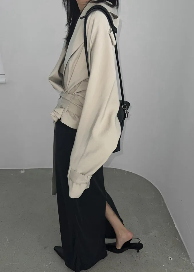 The Frankie Shop Outerwear Faven Cropped Trench 8211 Beige 8211 Women