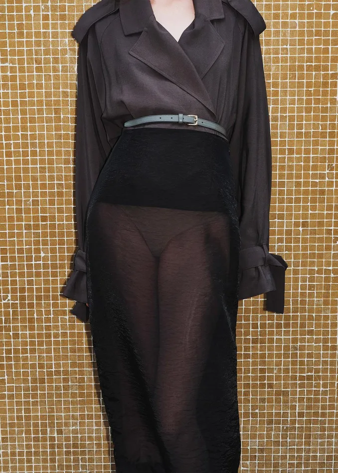 The Frankie Shop Outerwear Faven Cropped Trench 8211 Charcoal 8211 Women