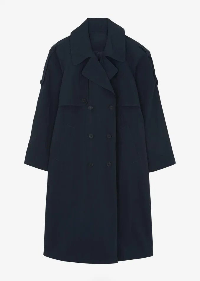 The Frankie Shop Outerwear Fitz Trench Coat 8211 Navy 8211 Women