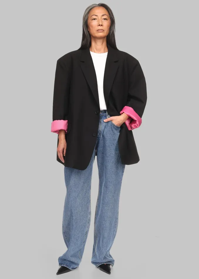 The Frankie Shop Outerwear Frankie Oversized Boyfriend Blazer X Barbie 8211 Black 8211 Women The Frankie Shop Outerwear Frankie Oversized Boyfriend Blazer X Barbie 8211 Black 8211 Women