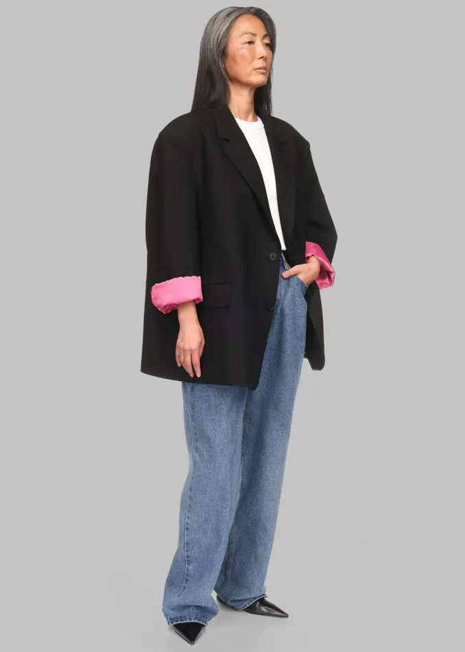 The Frankie Shop Outerwear Frankie Oversized Boyfriend Blazer X Barbie 8211 Black 8211 Women