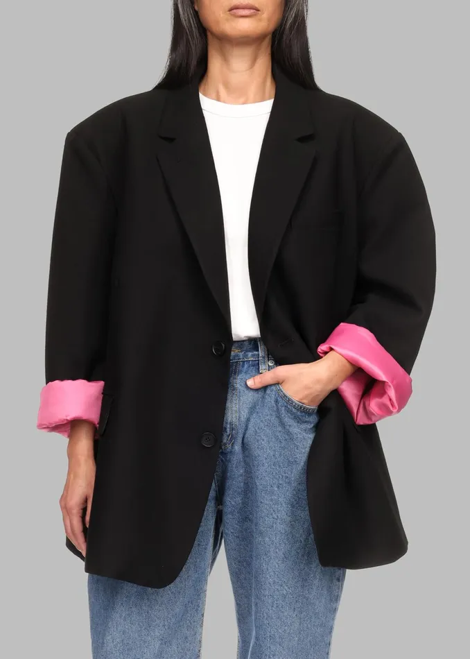 The Frankie Shop Outerwear Frankie Oversized Boyfriend Blazer X Barbie 8211 Black 8211 Women