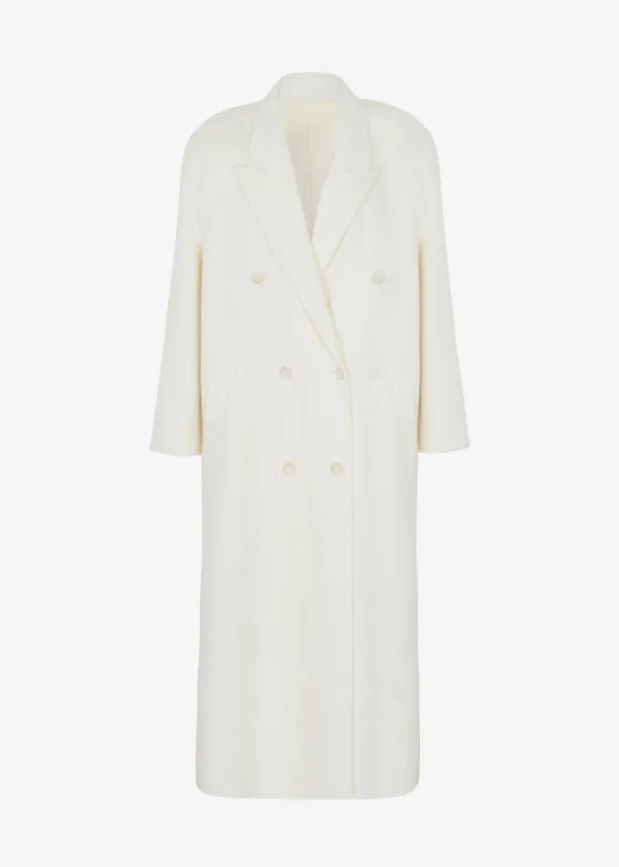 The Frankie Shop Outerwear Gaia Double Breasted Coat 8211 Ivory 8211 Women