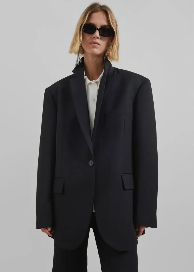 The Frankie Shop Outerwear Lyra Oversized Blazer 8211 Black 8211 Women