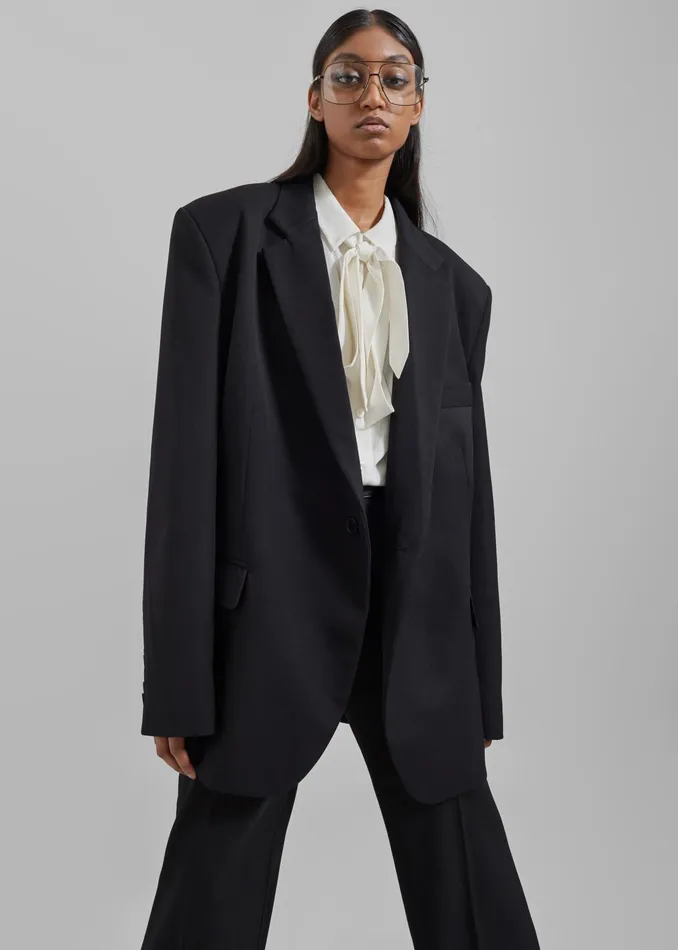 The Frankie Shop Outerwear Lyra Oversized Blazer 8211 Black 8211 Women