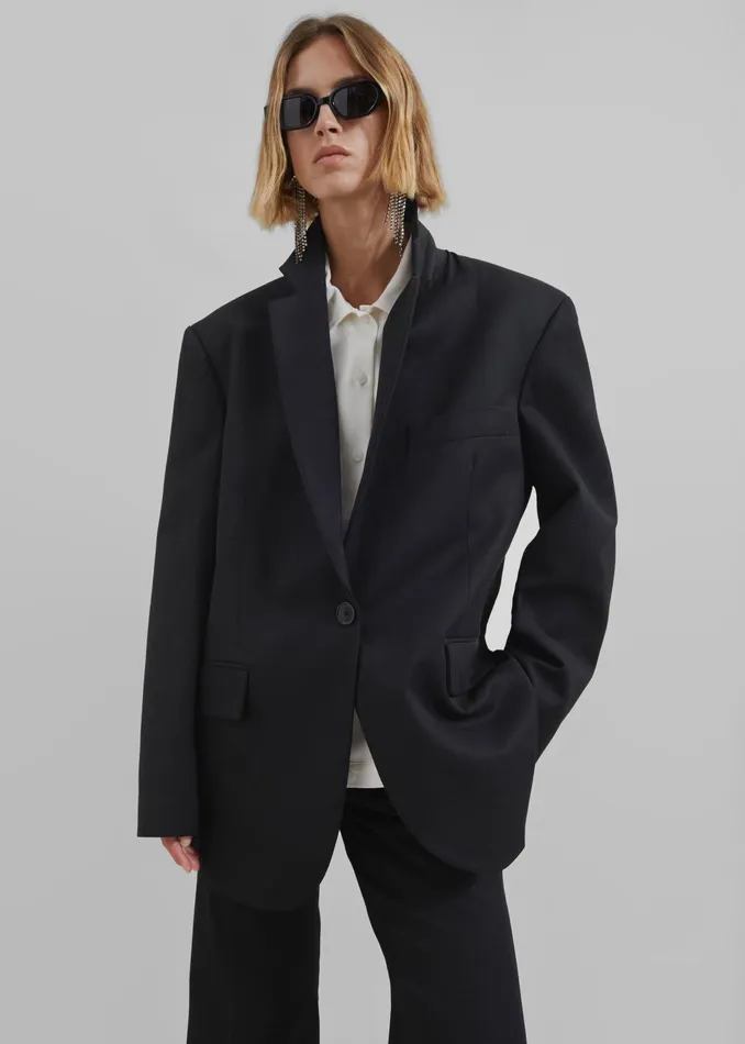 The Frankie Shop Outerwear Lyra Oversized Blazer 8211 Black 8211 Women