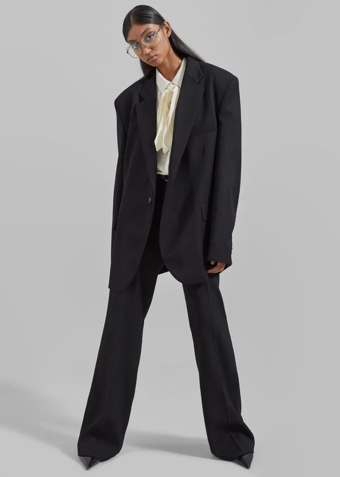 The Frankie Shop Outerwear Lyra Oversized Blazer 8211 Black 8211 Women