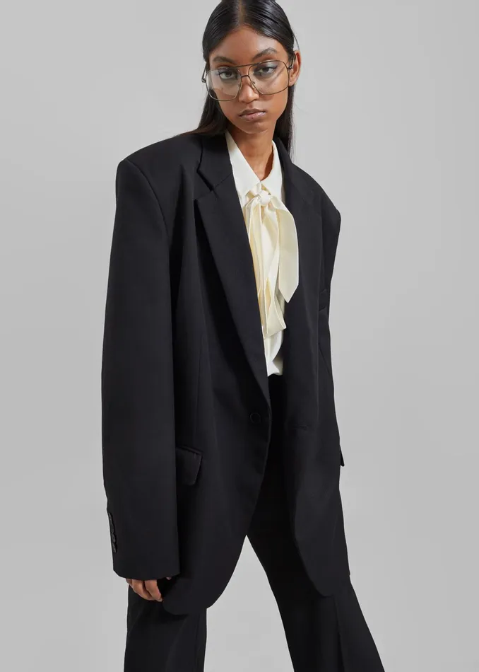 The Frankie Shop Outerwear Lyra Oversized Blazer 8211 Black 8211 Women