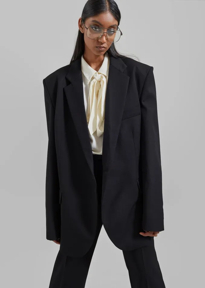 The Frankie Shop Outerwear Lyra Oversized Blazer 8211 Black 8211 Women