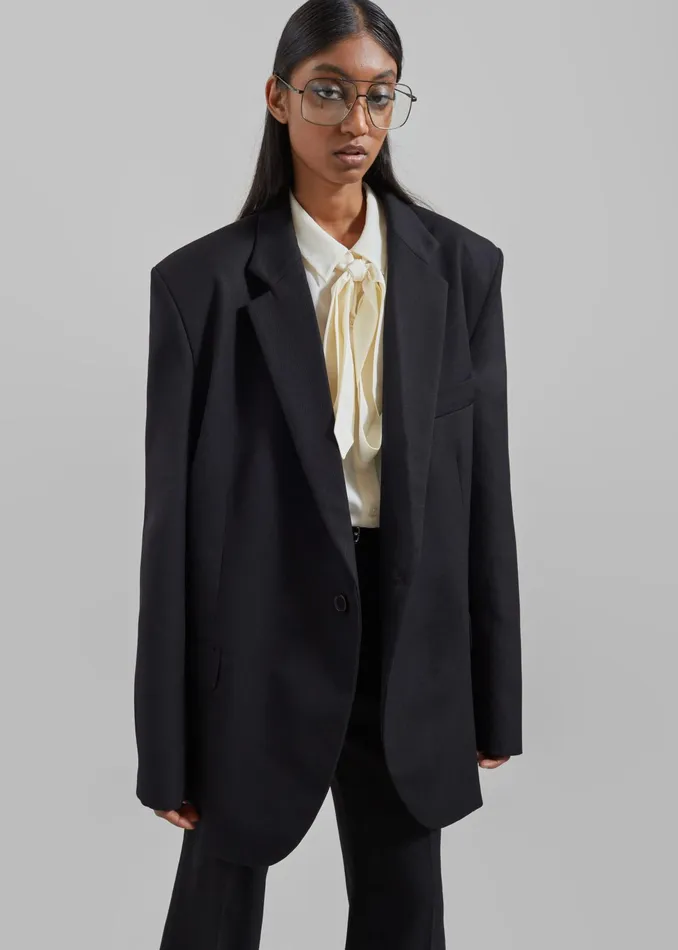 The Frankie Shop Outerwear Lyra Oversized Blazer 8211 Black 8211 Women