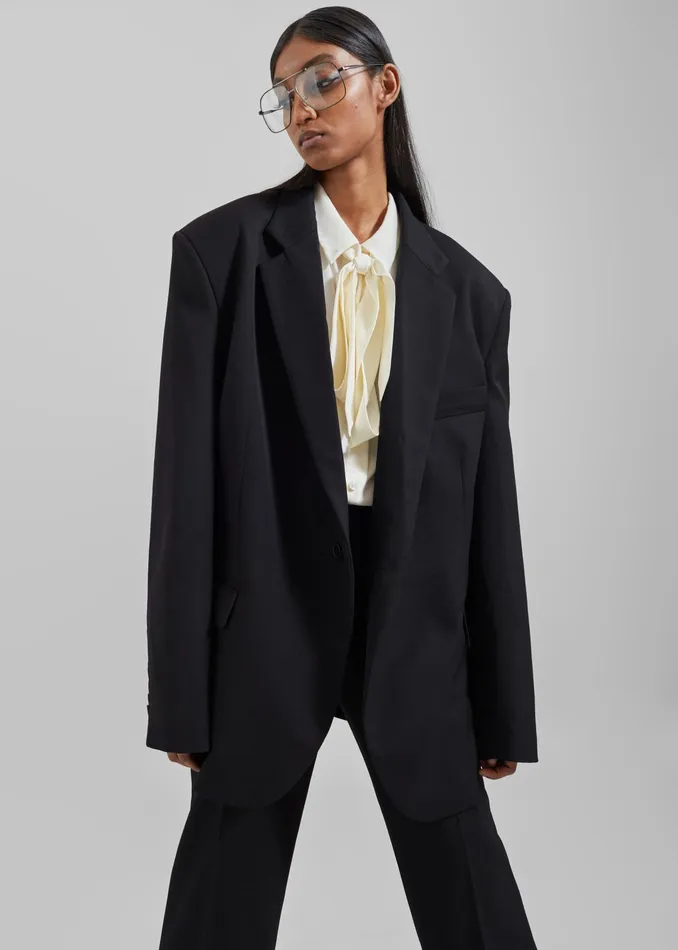 The Frankie Shop Outerwear Lyra Oversized Blazer 8211 Black 8211 Women