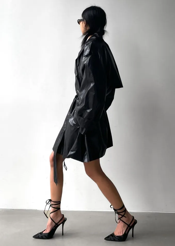 The Frankie Shop Outerwear Manila Oversized Trench 8211 Black 8211 Women