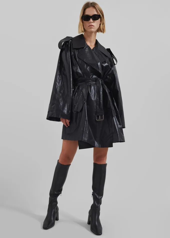 The Frankie Shop Outerwear Manila Oversized Trench 8211 Black 8211 Women