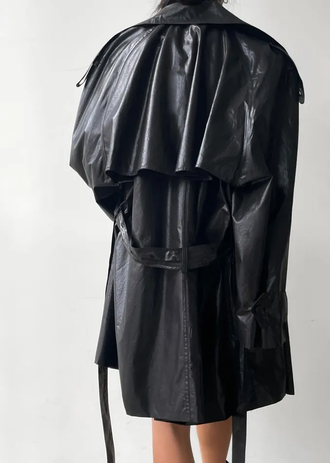 The Frankie Shop Outerwear Manila Oversized Trench 8211 Black 8211 Women