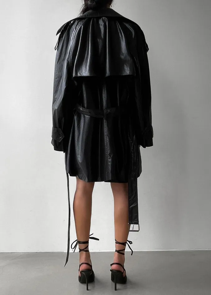 The Frankie Shop Outerwear Manila Oversized Trench 8211 Black 8211 Women