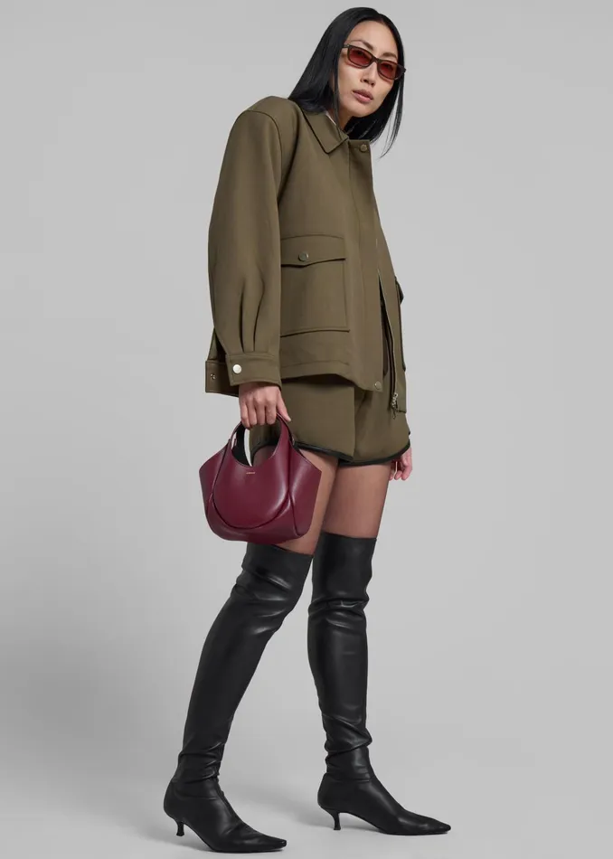 The Frankie Shop Outerwear Neri Cropped Jacket 8211 Khaki 8211 Women