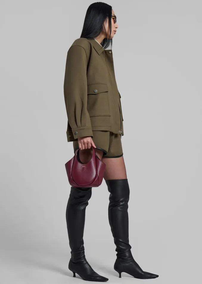 The Frankie Shop Outerwear Neri Cropped Jacket 8211 Khaki 8211 Women
