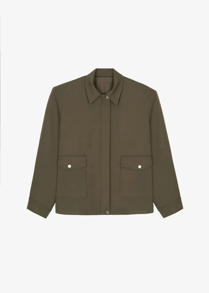 The Frankie Shop Outerwear Neri Cropped Jacket 8211 Khaki 8211 Women