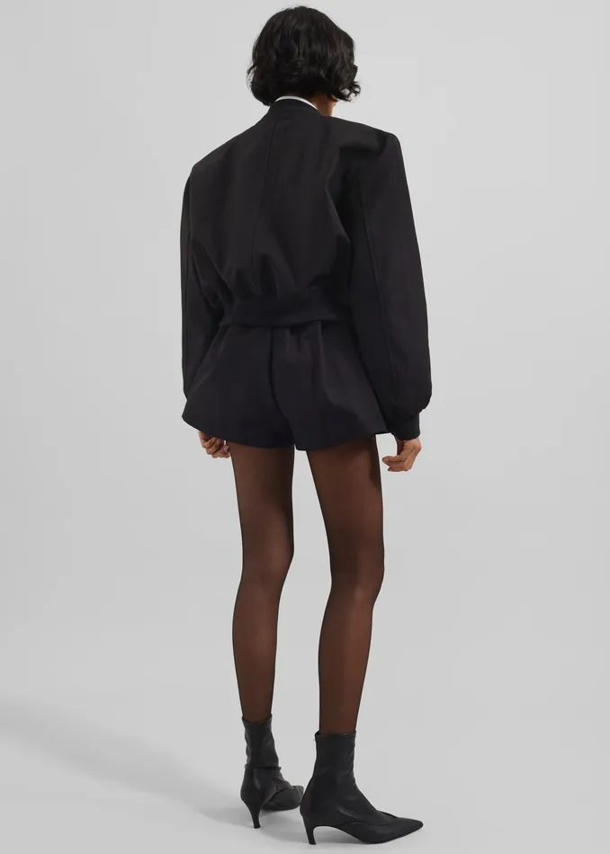 The Frankie Shop Outerwear Pomona Crop Bomber Jacket 8211 Black 8211 Women
