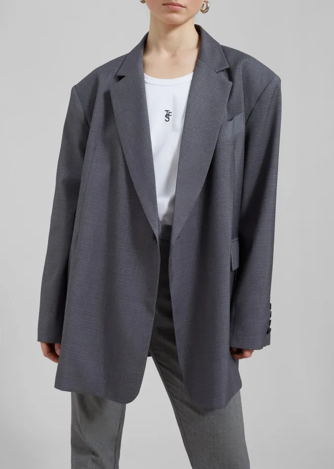 The Frankie Shop Outerwear Quincy Blazer 8211 Grey 8211 Women