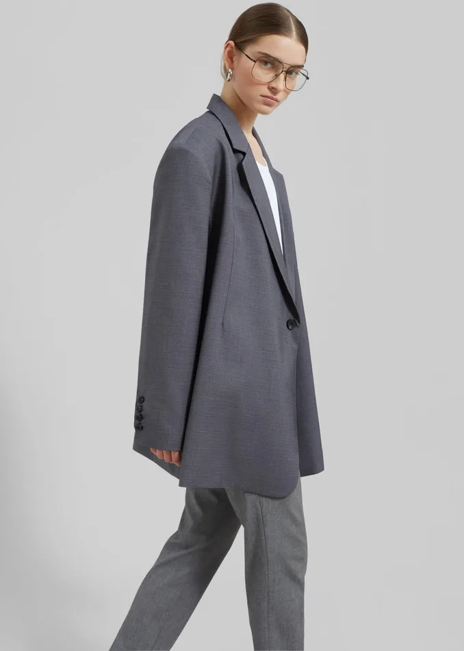 The Frankie Shop Outerwear Quincy Blazer 8211 Grey 8211 Women