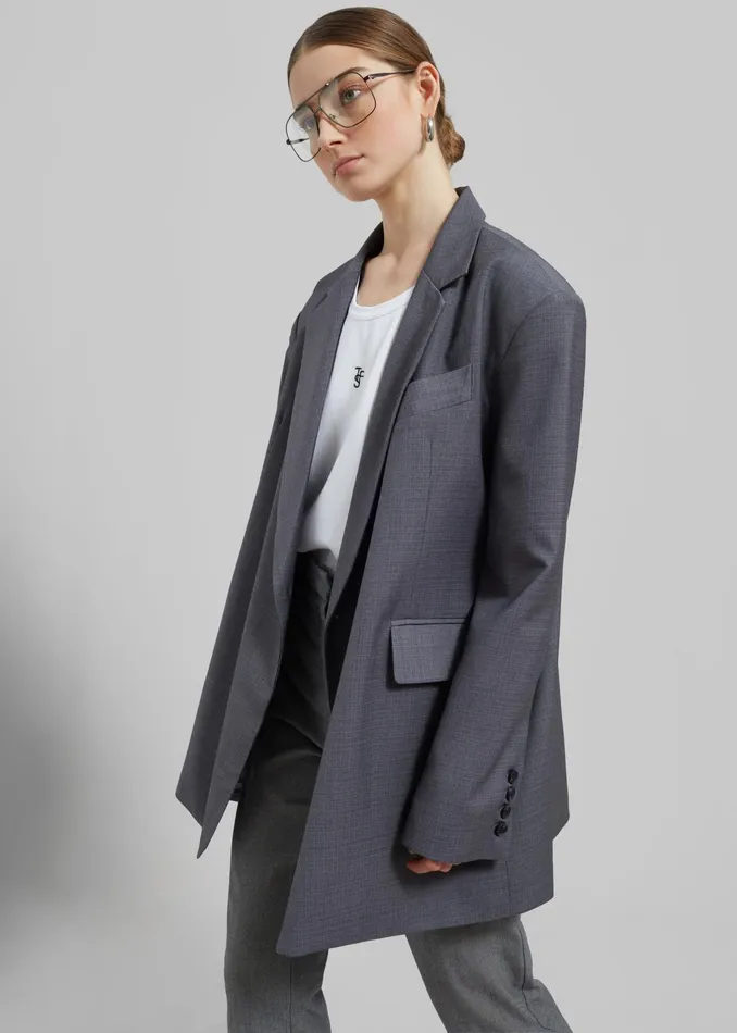 The Frankie Shop Outerwear Quincy Blazer 8211 Grey 8211 Women