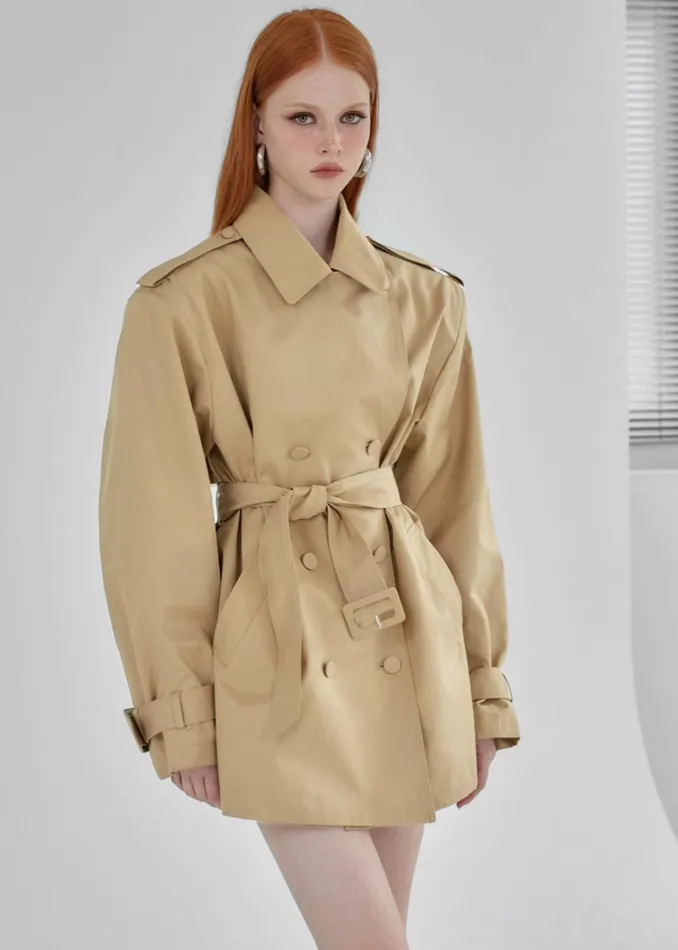 The Frankie Shop Outerwear Raleigh Trench Coat 8211 Beige 8211 Women